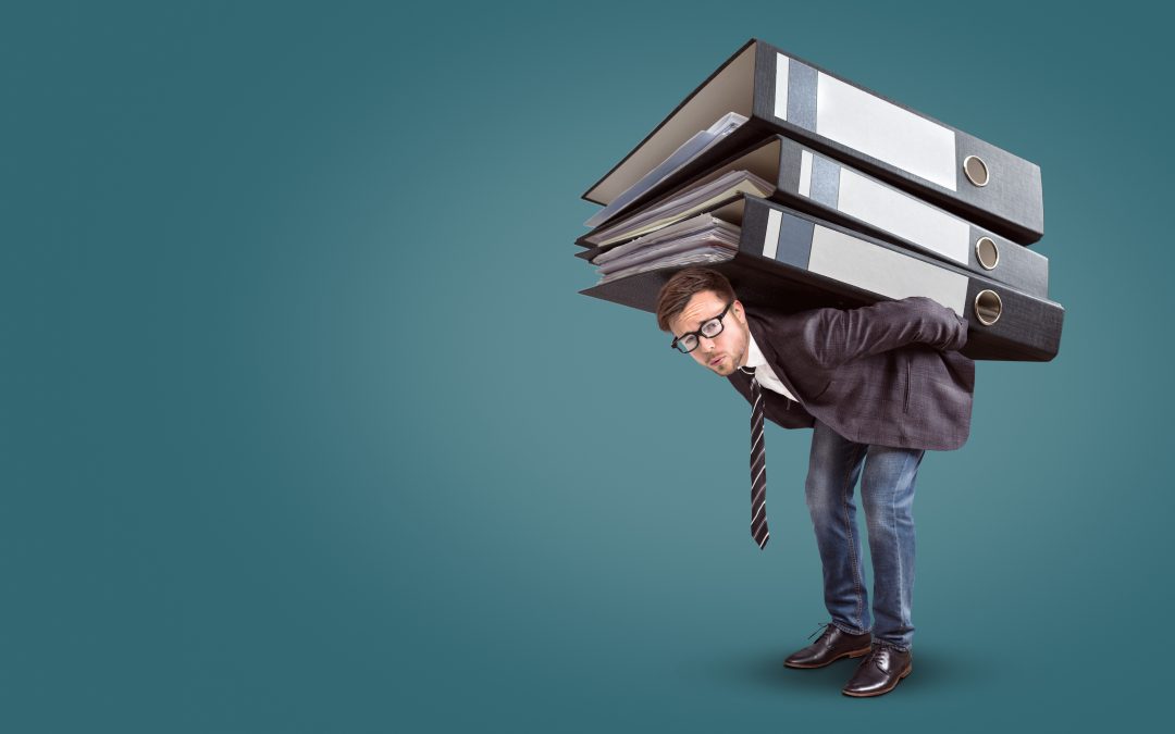 tax accountant carrying books